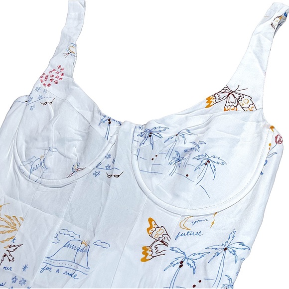 L.A. Hearts size Xs white corset mini dress with scoop neck & open back NWT - Picture 6 of 16